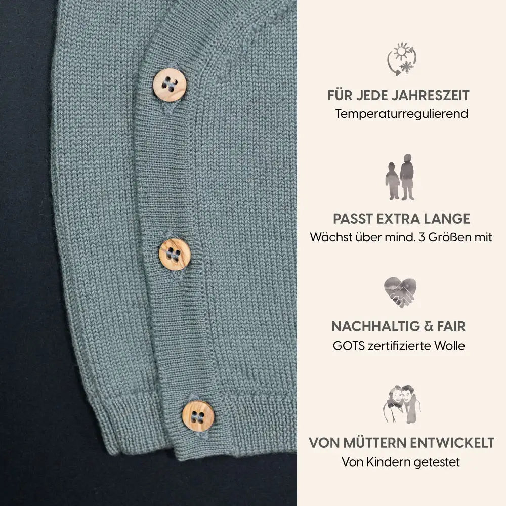 THE WOOLLY BABY JACKET - sage