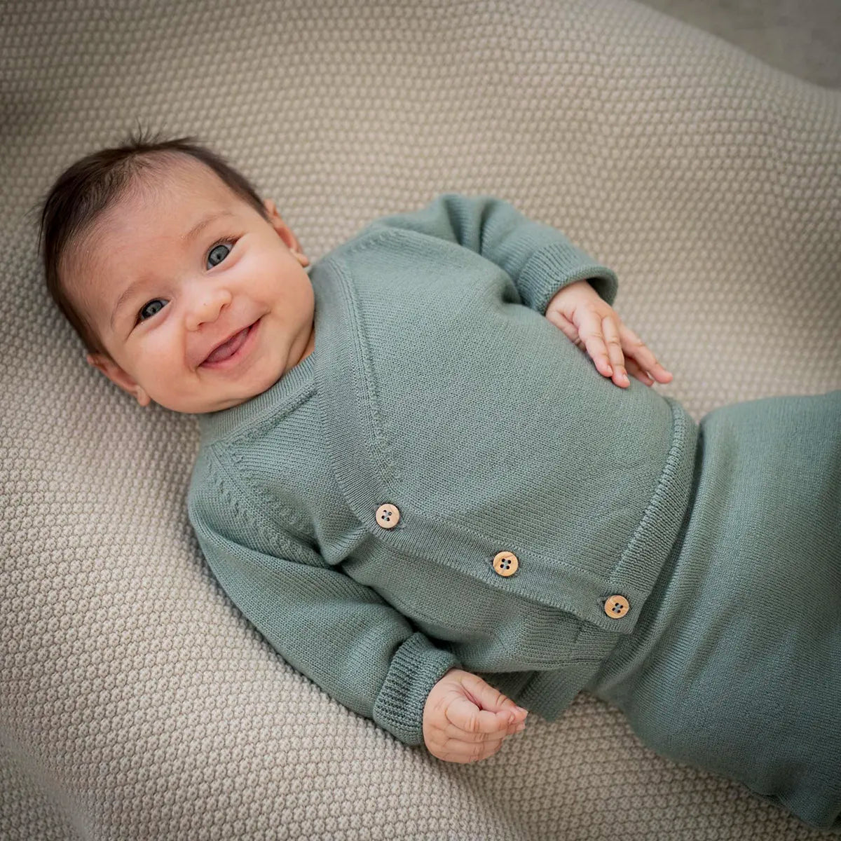 THE WOOLLY BABY JACKET - sage