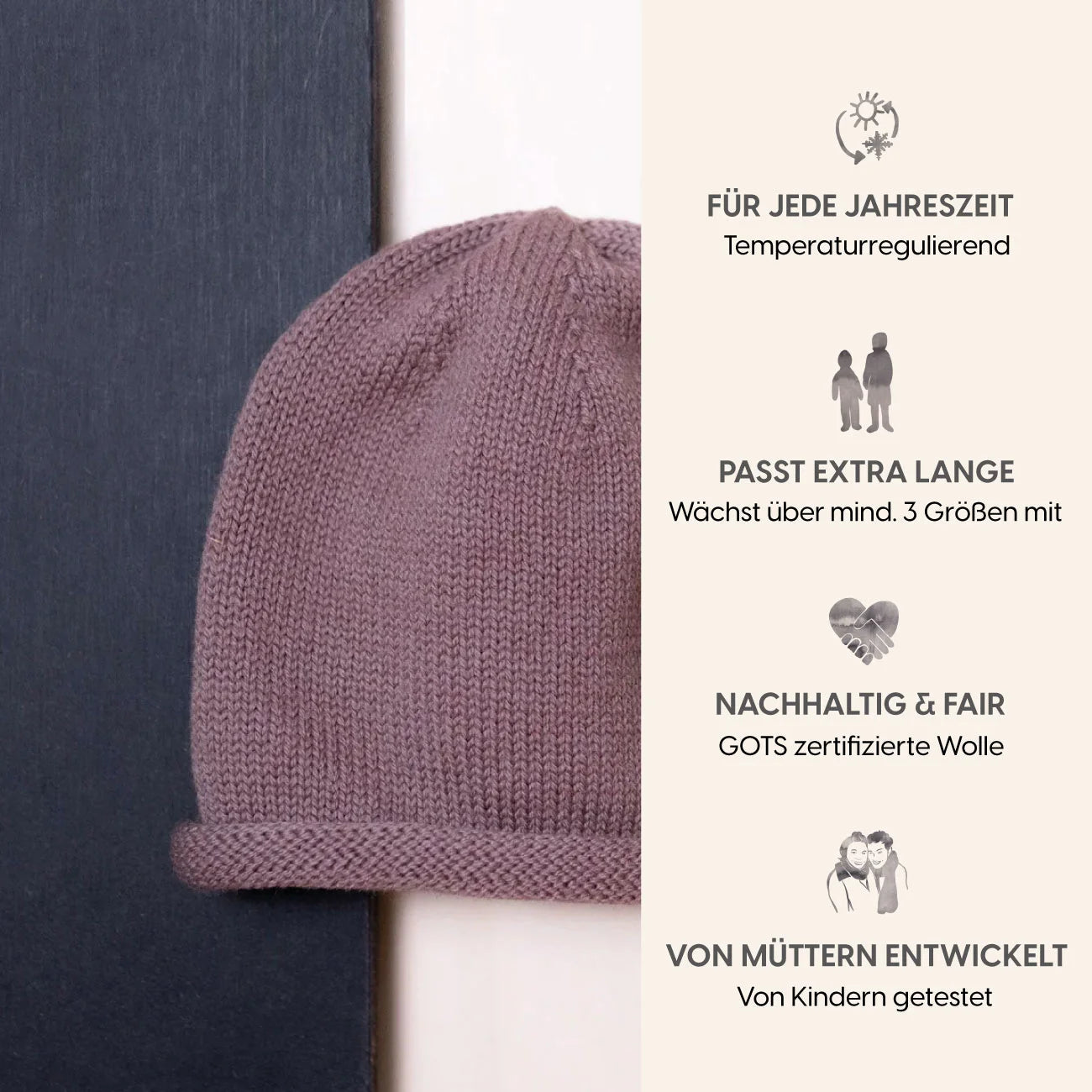 THE WOOLLY HAT - mauve