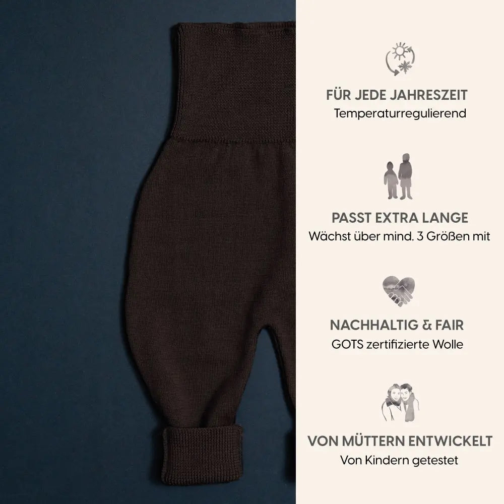 THE WOOLLY BABY PANTS - chocolate