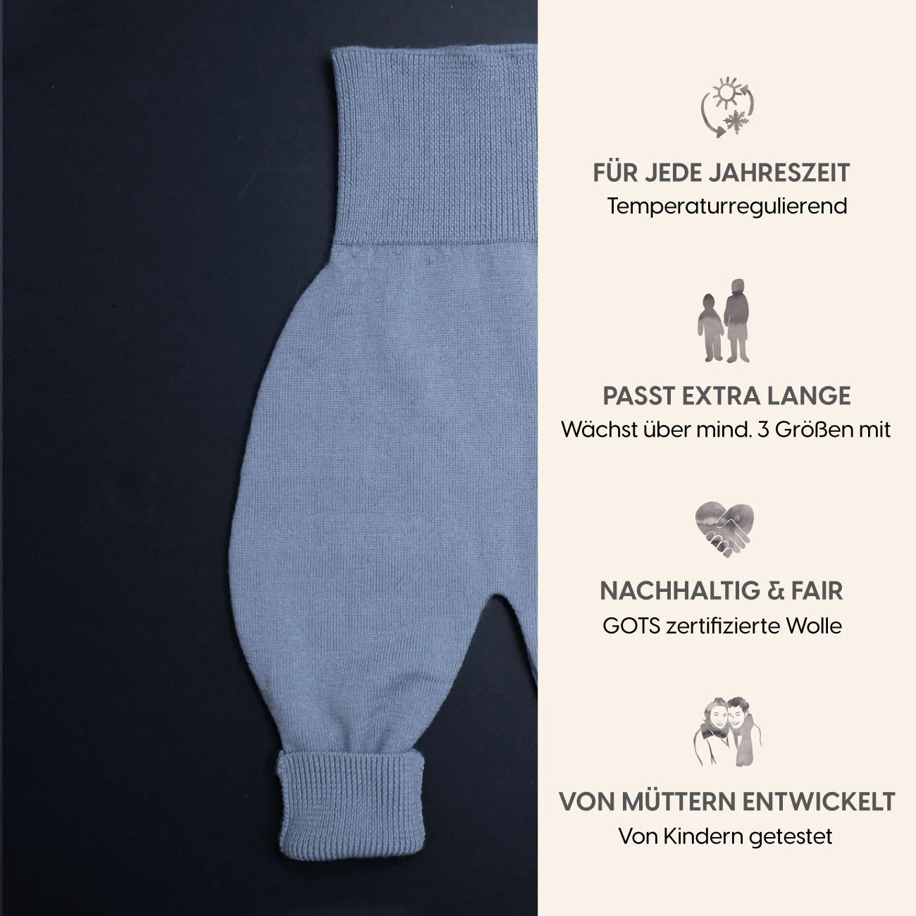 THE WOOLLY BABY PANTS - blue