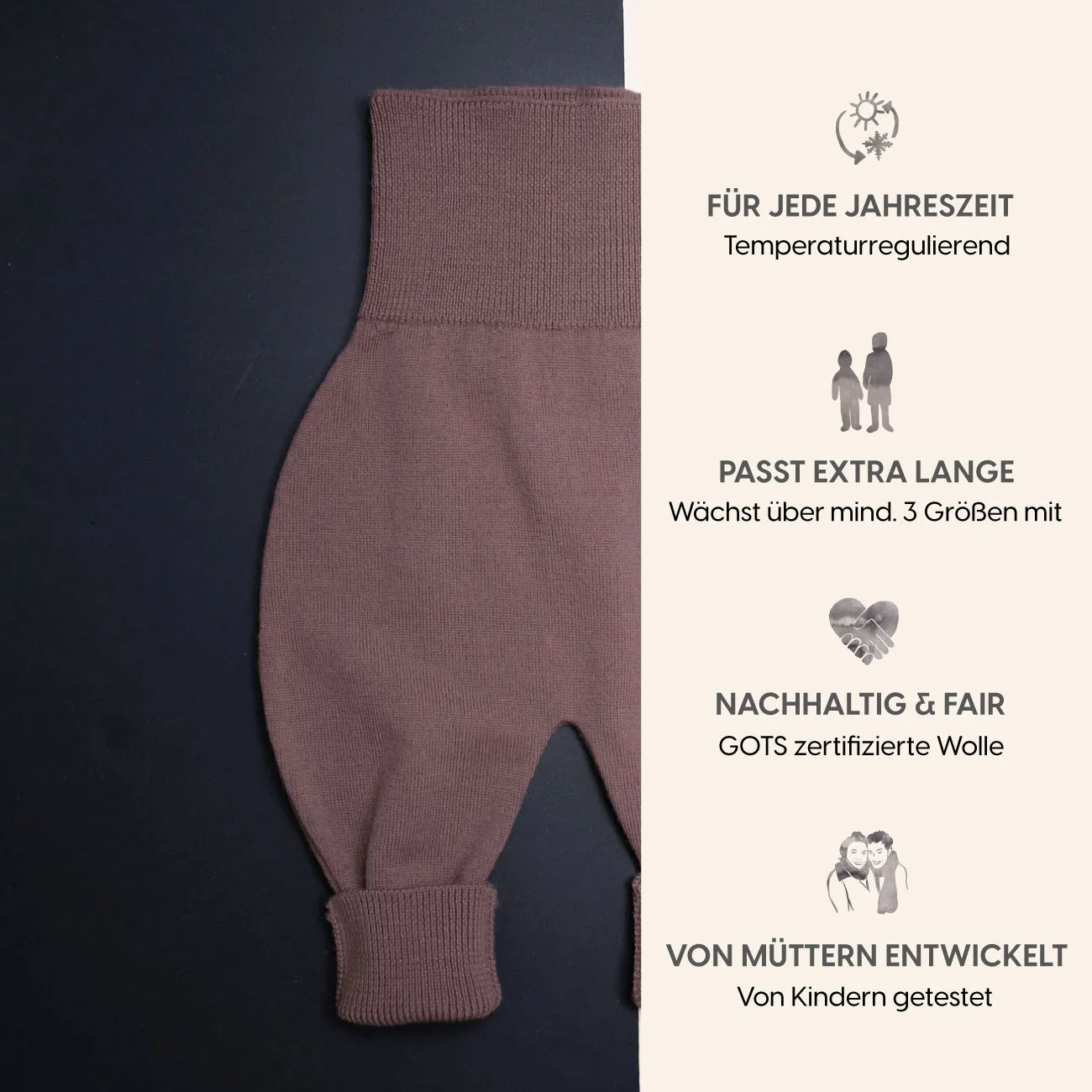 THE WOOLLY BABY PANTS - mauve