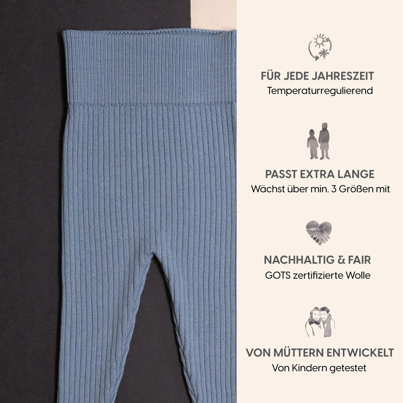 THE WOOLLY BABY LEGGINGS - blue