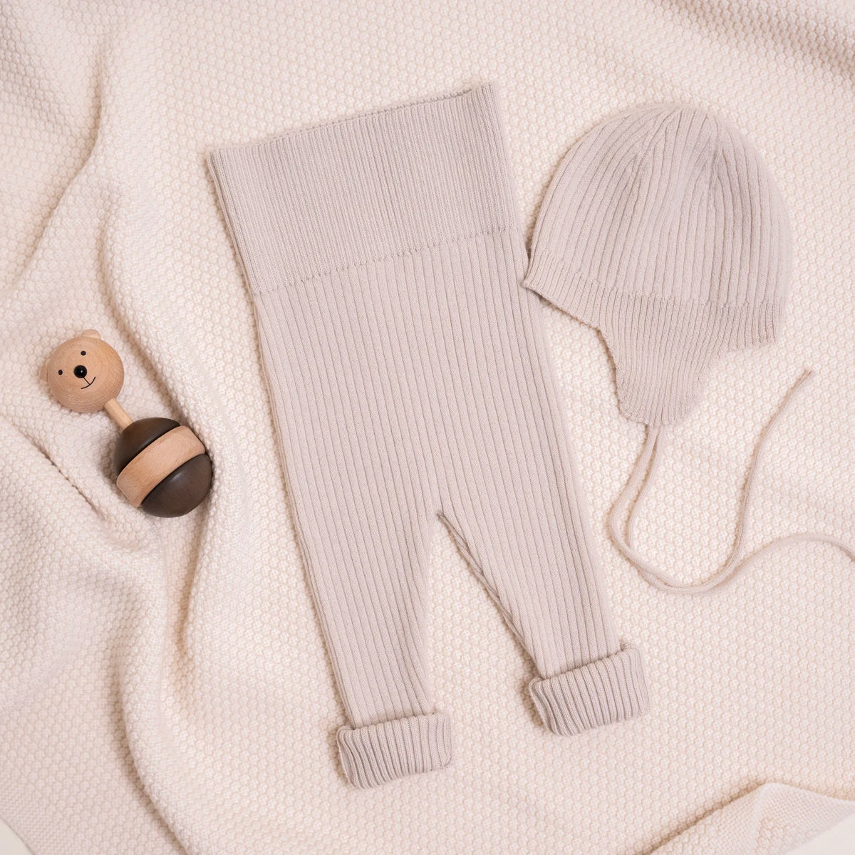 THE WOOLLY BABY LEGGINGS - sand