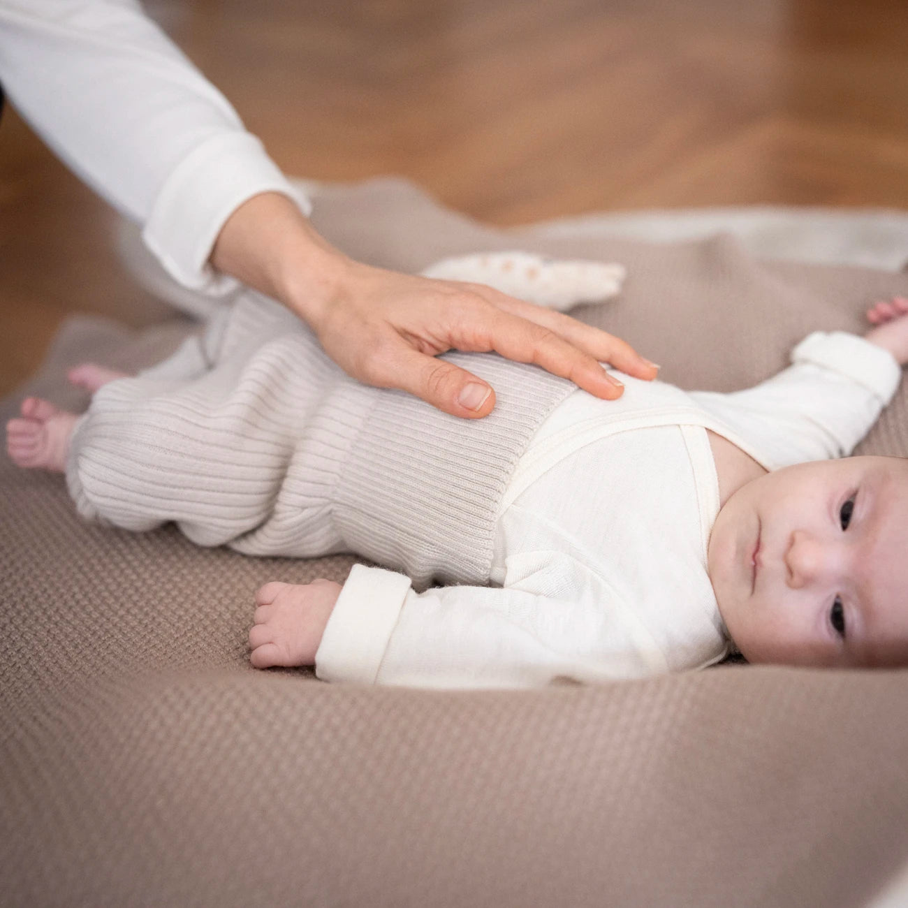THE WOOLLY BABY LEGGINGS - sand