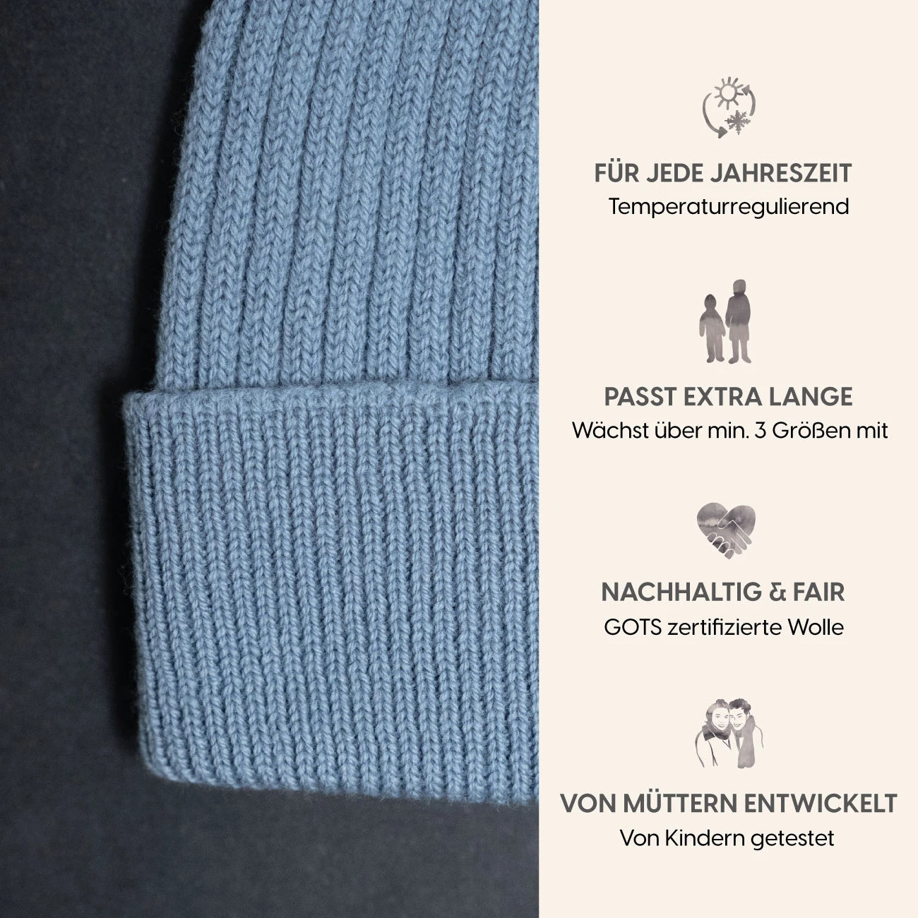 THE WOOLLY BEANIE - blue