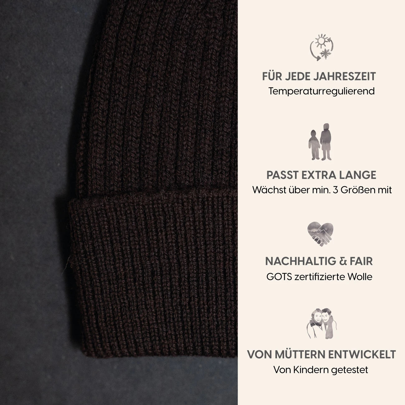 THE WOOLLY BEANIE - chocolate