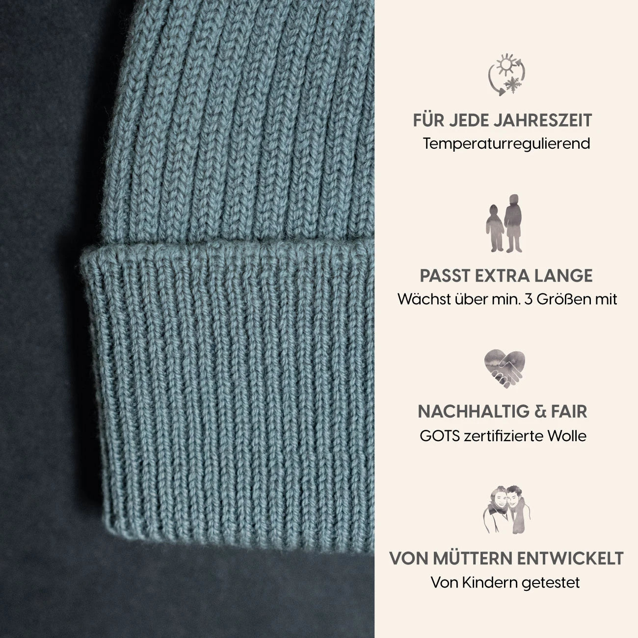 THE WOOLLY BEANIE - sage