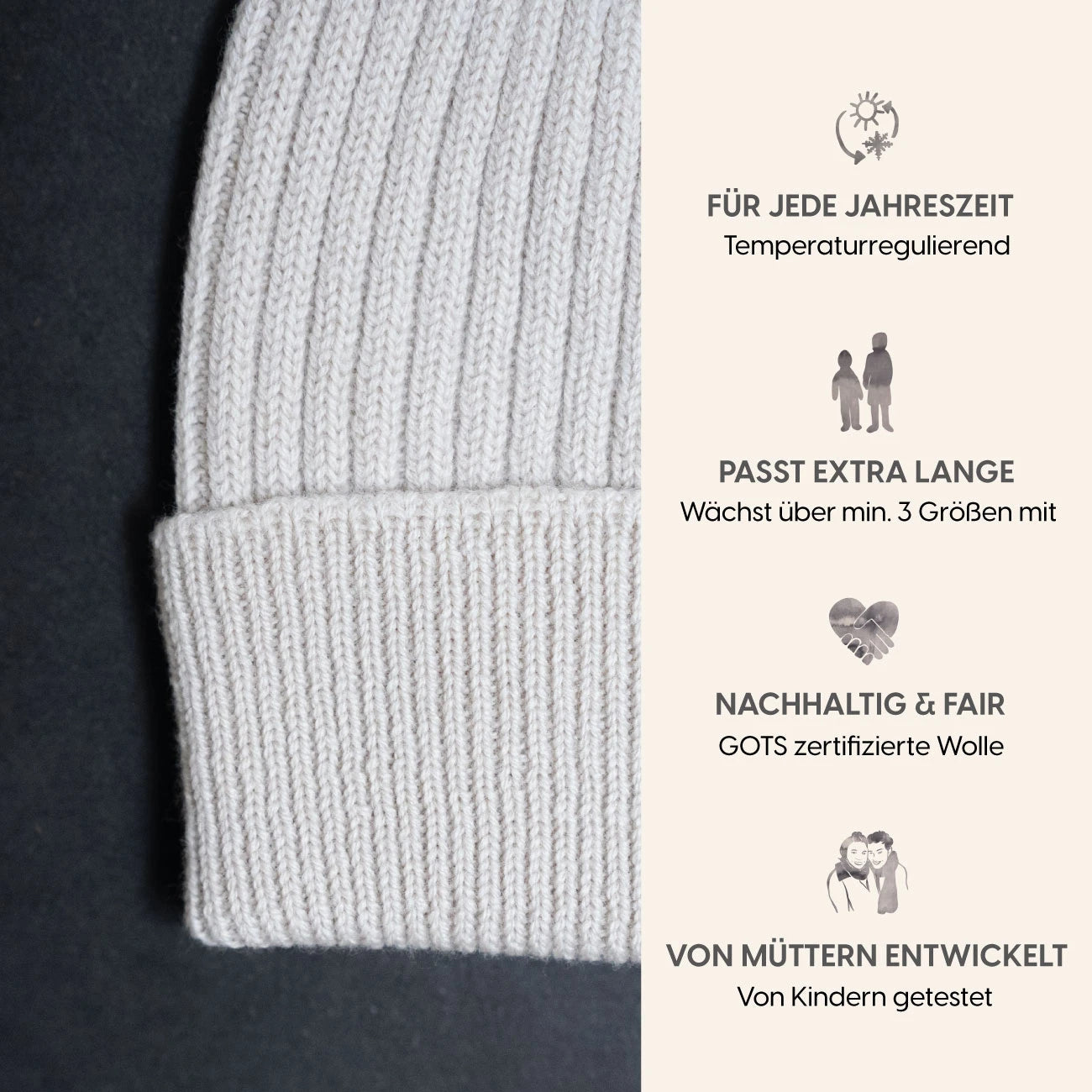 THE WOOLLY BEANIE - sand