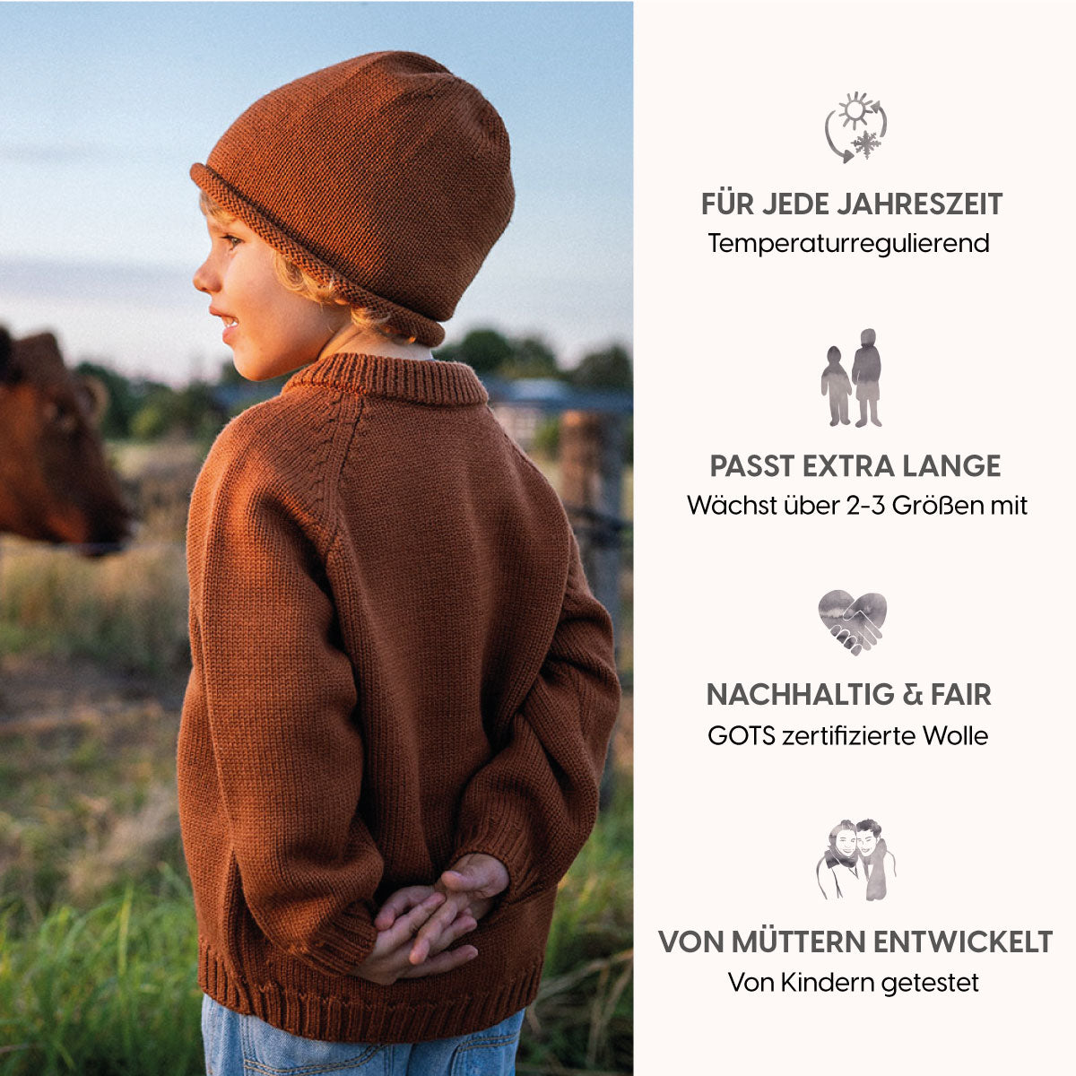 THE WOOLLY CARDIGAN - cognac
