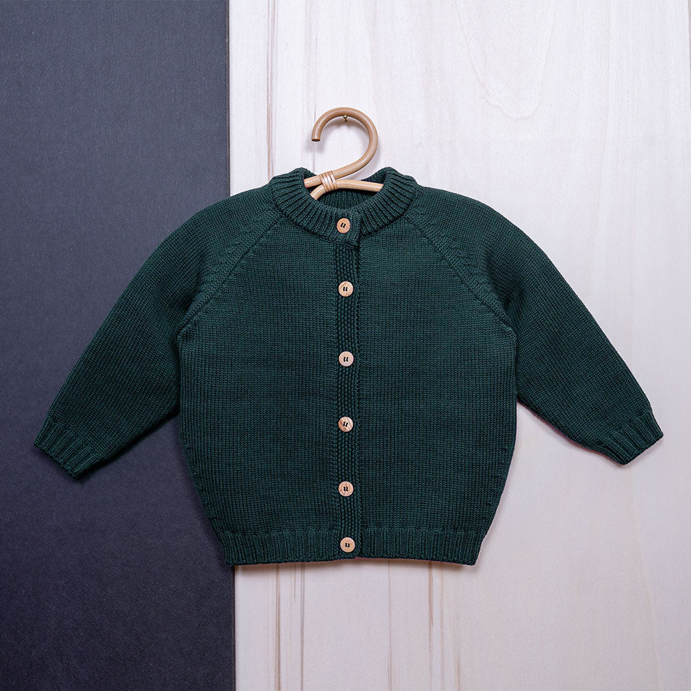 THE WOOLLY CARDIGAN - petrol