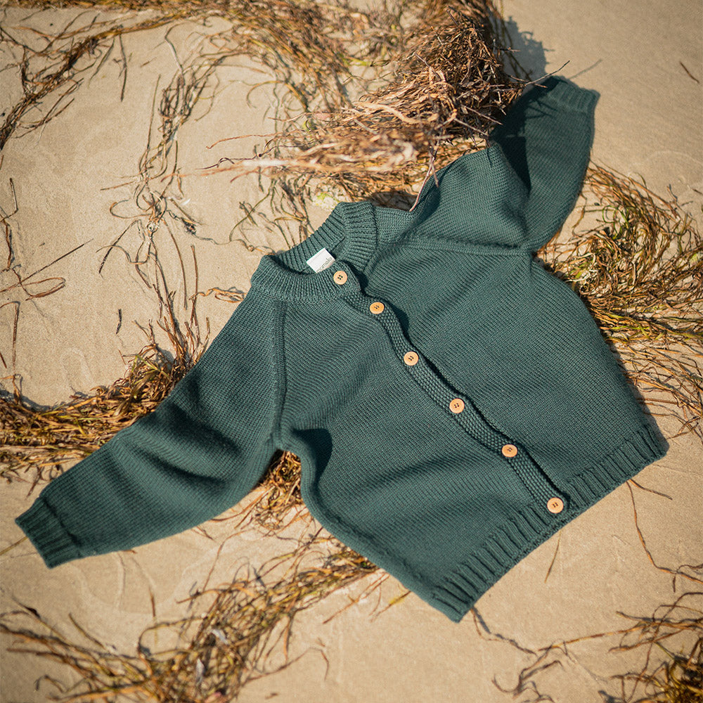 THE WOOLLY CARDIGAN - petrol
