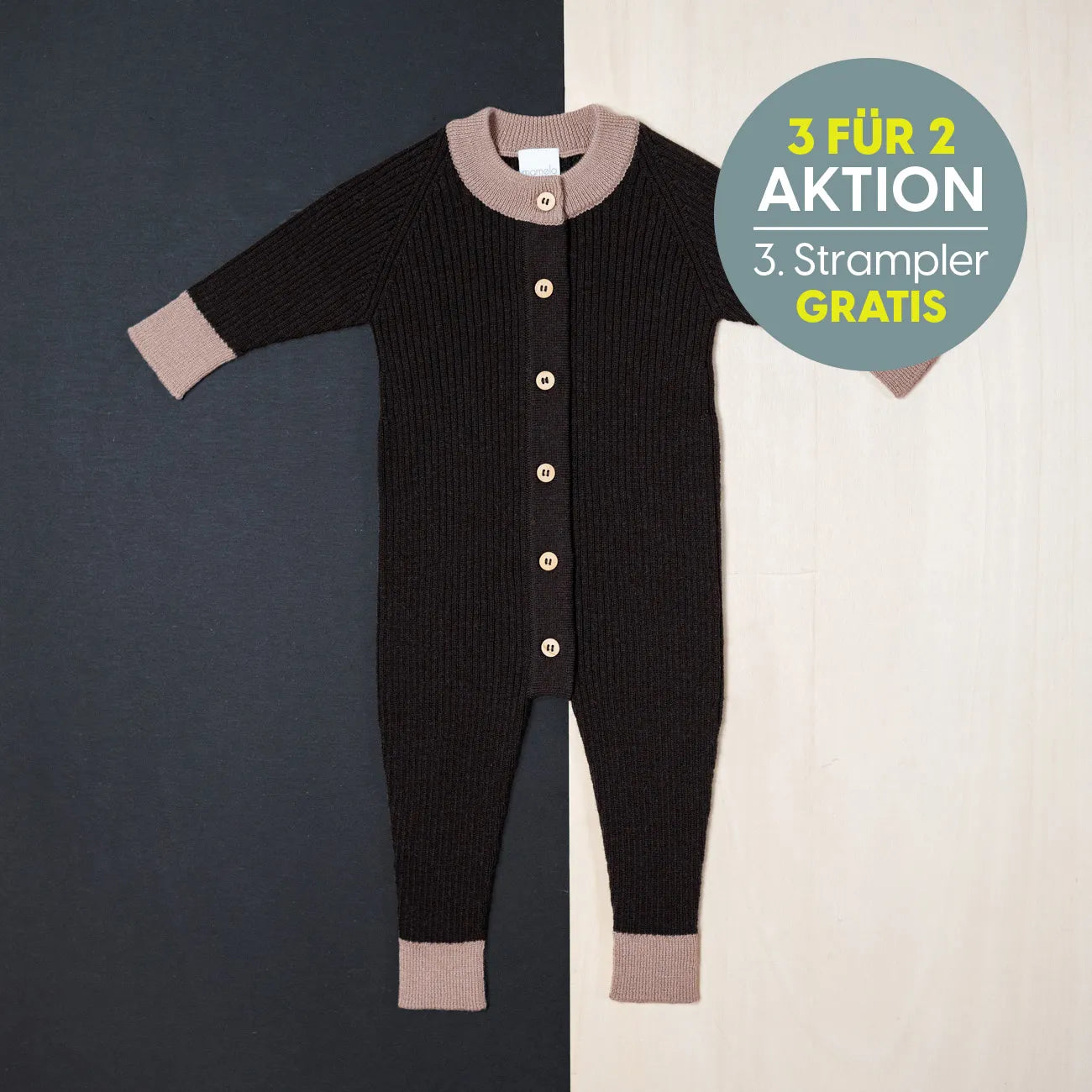 THE WOOLLY ONESIE TWO-TONE - chocolate