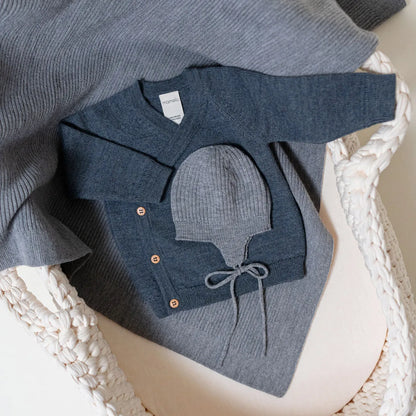 THE WOOLLY BABY JACKET - graphite grey