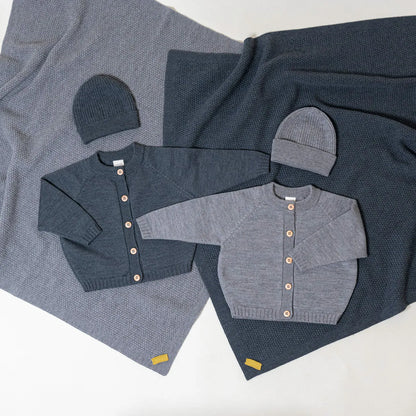 THE WOOLLY CARDIGAN - cloud grey
