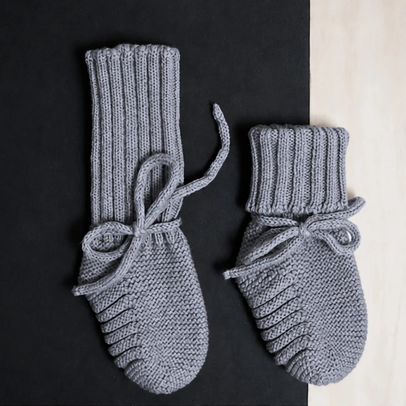 THE WOOLLY BABY BOOTIE - cloud grey