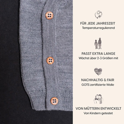 THE WOOLLY BABY JACKET - cloud grey