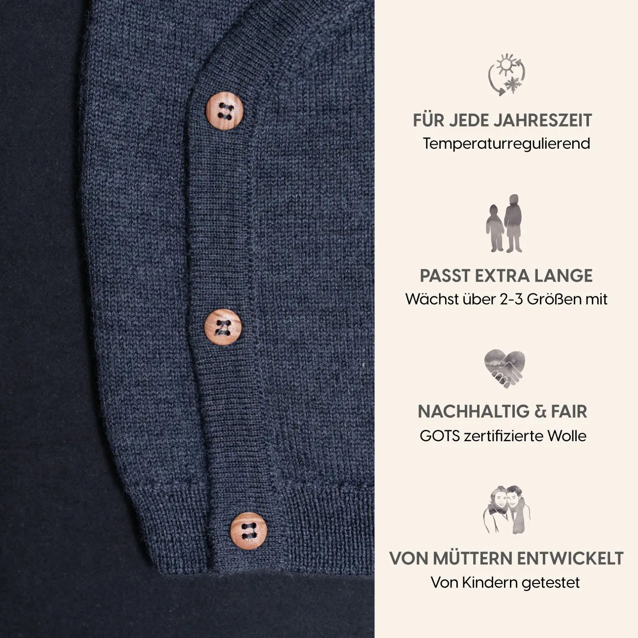 THE WOOLLY BABY JACKET - graphite grey