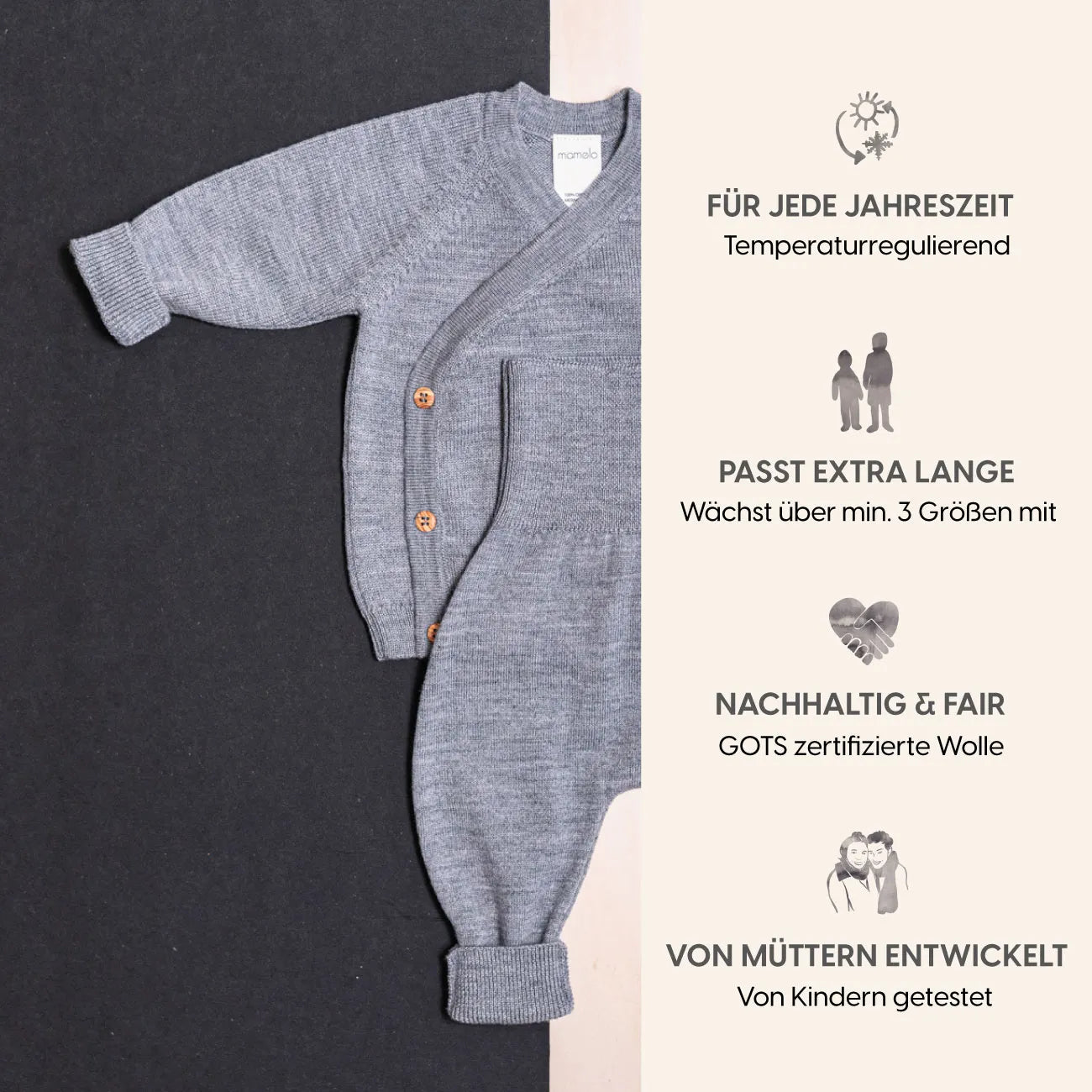 KLEINES KUSCHEL-SET - cloud grey