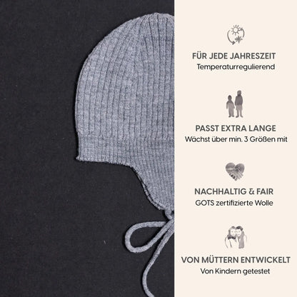 THE WOOLLY BABY HAT - cloud grey