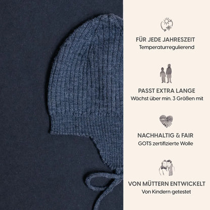 THE WOOLLY BABY HAT - graphite grey