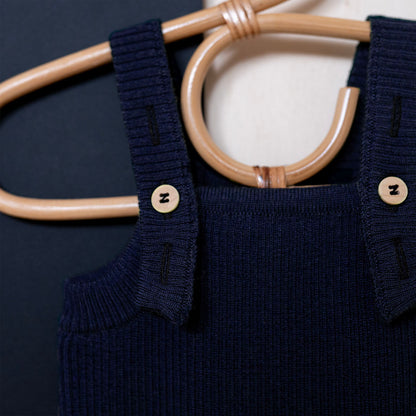 THE WOOLLY BABY JUMPSUIT - midnight blue
