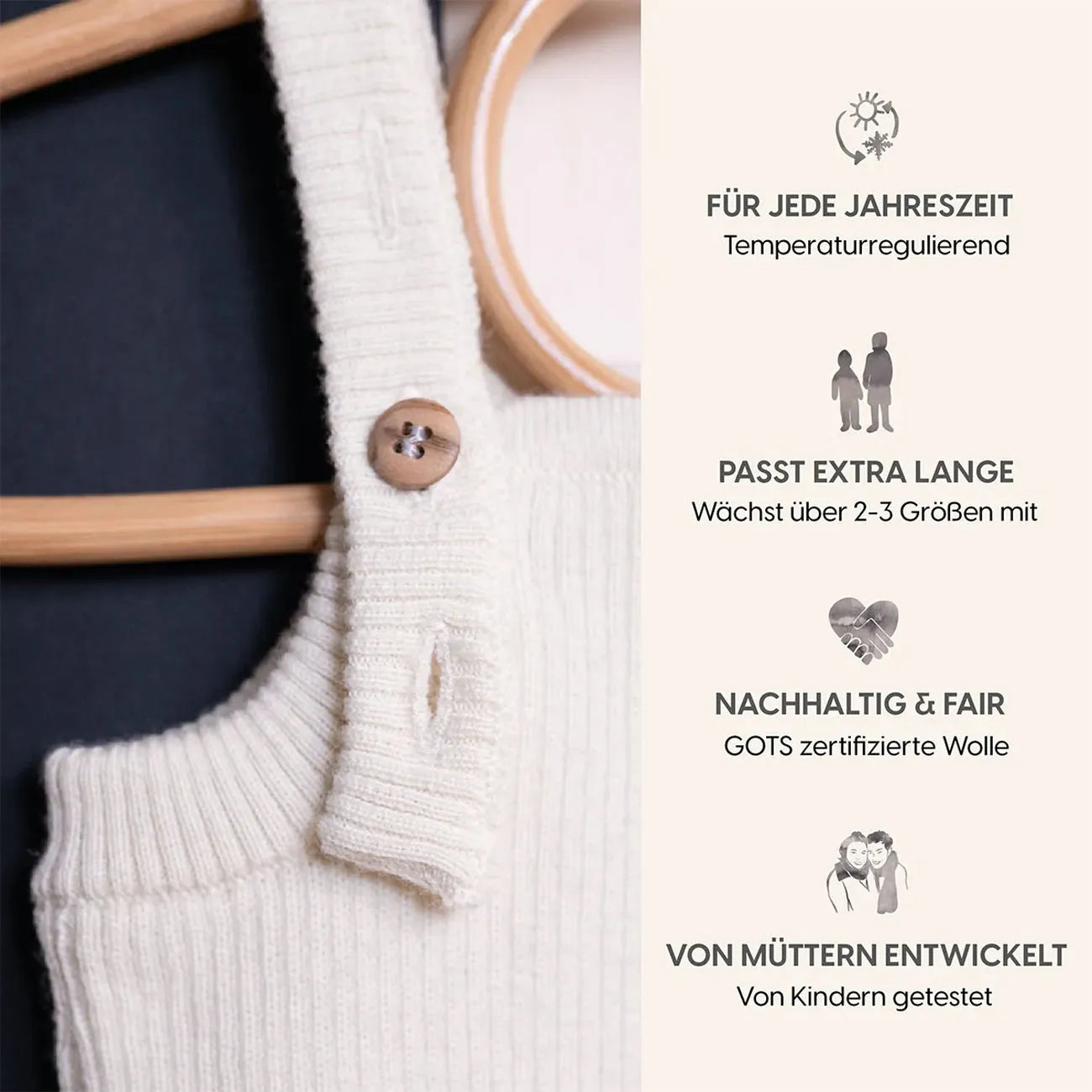 THE WOOLLY BABY JUMPSUIT - pure