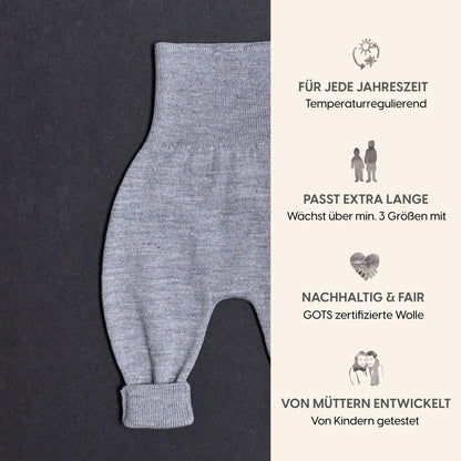 THE WOOLLY BABY PANTS - cloud grey