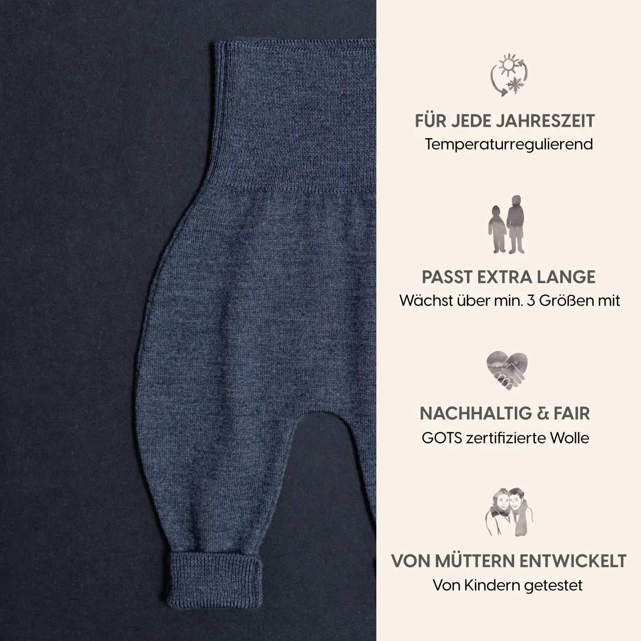 THE WOOLLY BABY PANTS - graphite grey