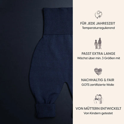 THE WOOLLY BABY PANTS - midnight blue