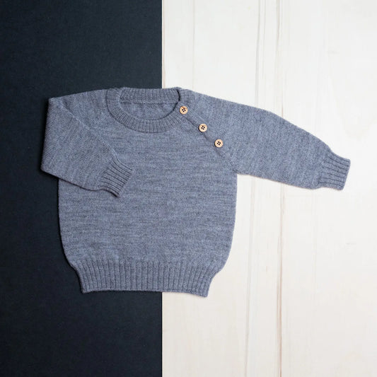THE WOOLLY BABY SWEATER - cloud grey