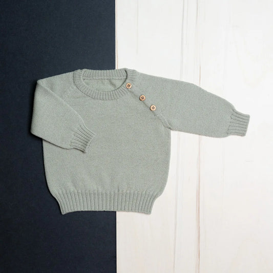 THE WOOLLY BABY SWEATER - light matcha