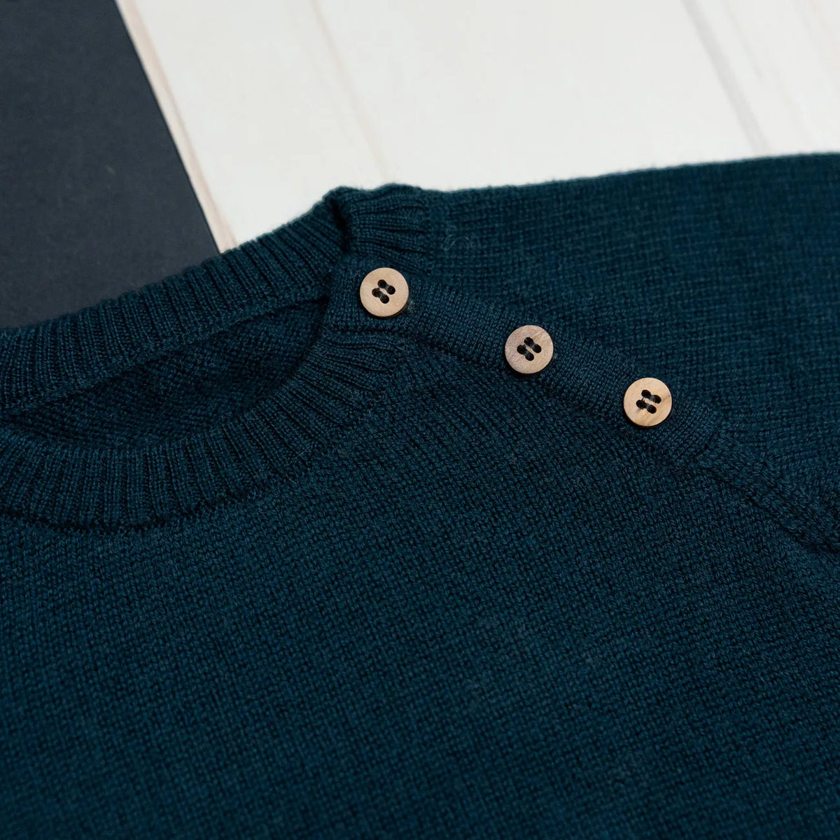 THE WOOLLY BABY SWEATER - new petrol
