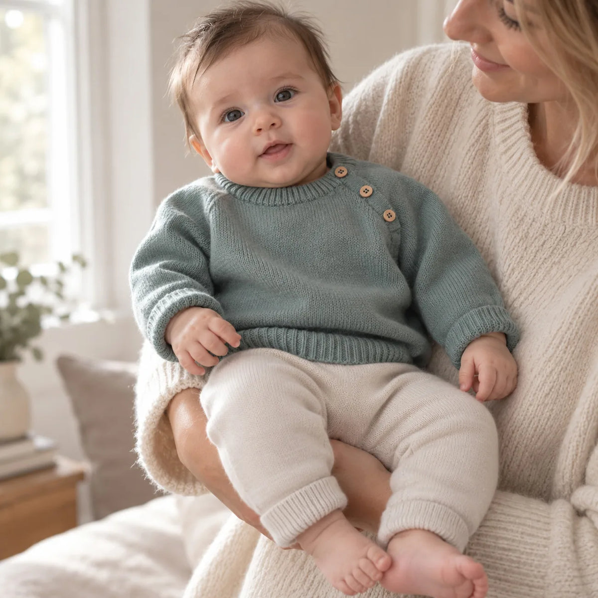 THE WOOLLY BABY SWEATER - sage