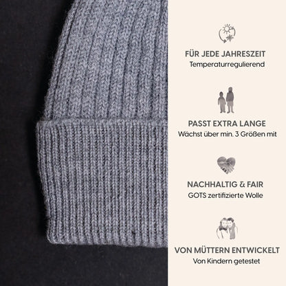 THE WOOLLY BEANIE - cloud grey