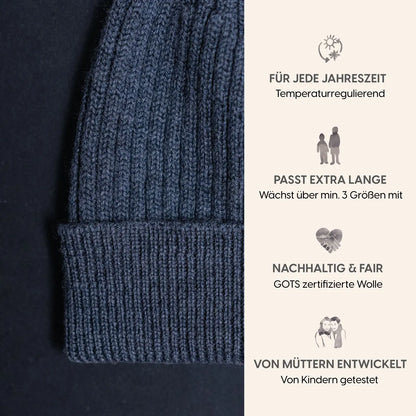 THE WOOLLY BEANIE - graphite grey
