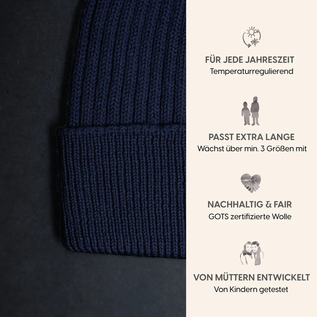THE WOOLLY BEANIE - midnight blue