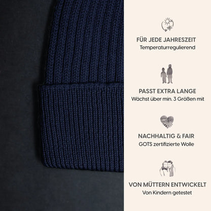 THE WOOLLY BEANIE - midnight blue
