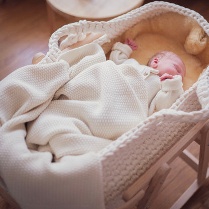 Babydecke aus ungefärbter Merinowolle
