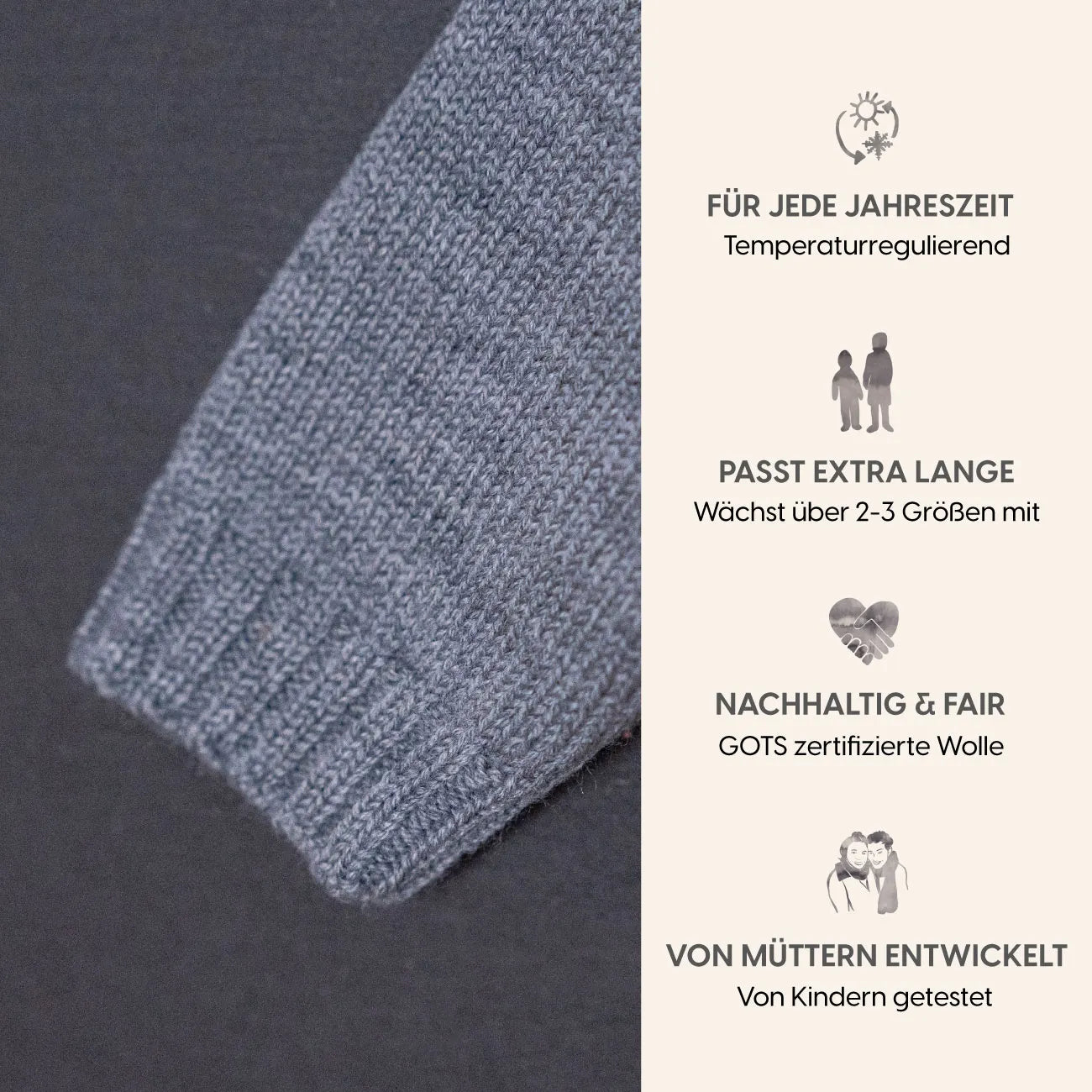 THE WOOLLY CARDIGAN - cloud grey