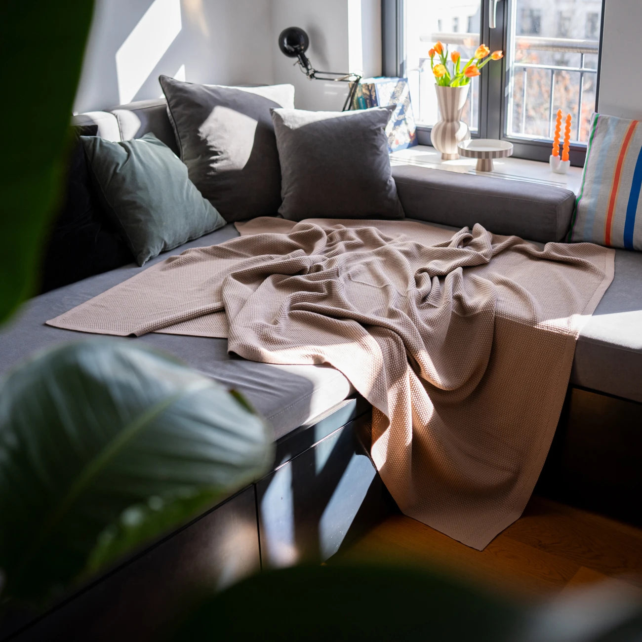 THE WOOLLY FAMILY BLANKET - cappuccino
