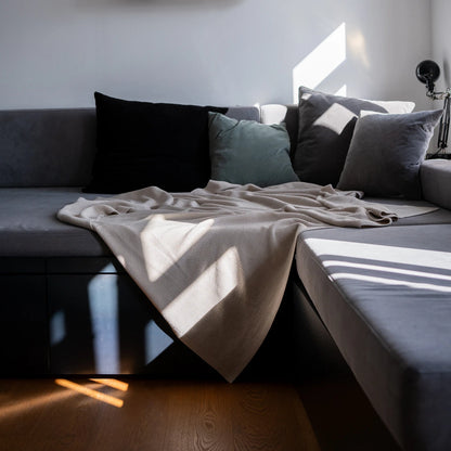 THE WOOLLY FAMILY BLANKET - cloud grey