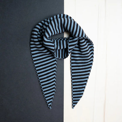 THE WOOLLY FAMILY SCARF STRIPED - CHOCOLATE / BLUE