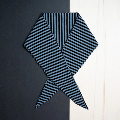 THE WOOLLY FAMILY SCARF STRIPED - CHOCOLATE / BLUE