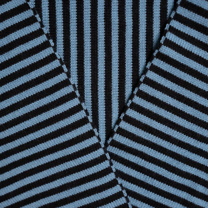THE WOOLLY FAMILY SCARF STRIPED - CHOCOLATE / BLUE