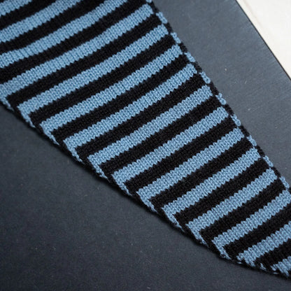 THE WOOLLY FAMILY SCARF STRIPED - CHOCOLATE / BLUE