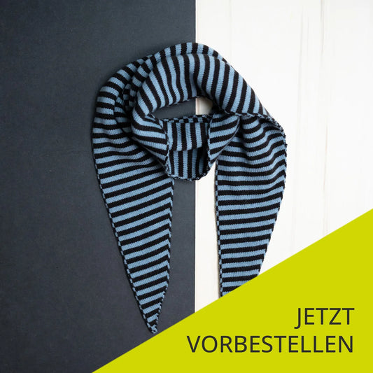 THE WOOLLY FAMILY SCARF STRIPED - CHOCOLATE / BLUE