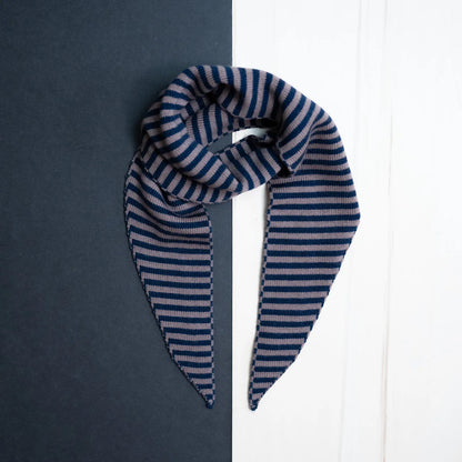 THE WOOLLY FAMILY SCARF STRIPED - MAUVE / MIDNIGHT