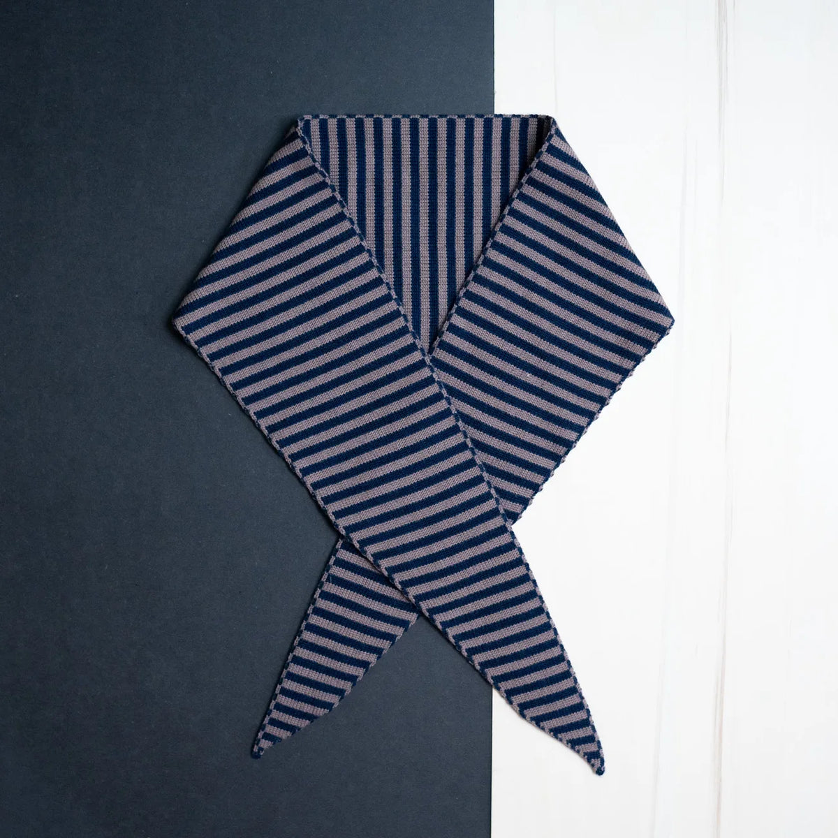THE WOOLLY FAMILY SCARF STRIPED - MAUVE / MIDNIGHT