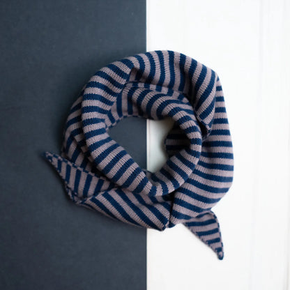 THE WOOLLY FAMILY SCARF STRIPED - MAUVE / MIDNIGHT